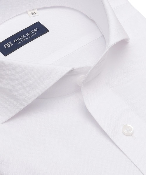 TOKYO SHIRTS(トウキョウシャツ)の「【吸水速乾】 形態安定ノンアイロン ホリゾンタルワイド 半袖ビジネスワイシャツ(ビジネスシャツ・メンズ・ホワイト・首回り43cm/首回り41cm/首回り42cm/首回り39cm/首回り37cm)」の2枚目の写真