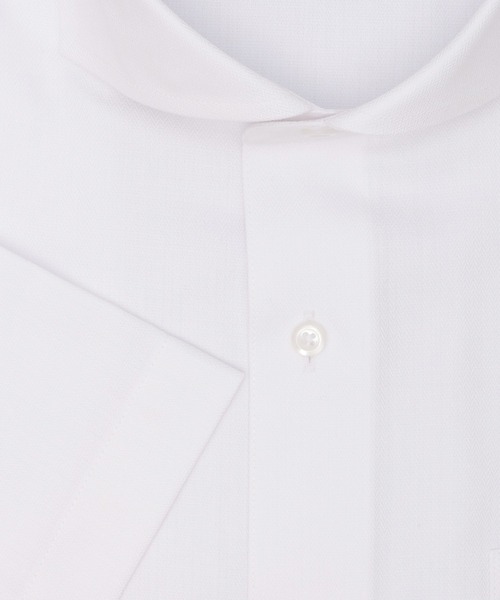 TOKYO SHIRTS(トウキョウシャツ)の「【吸水速乾】 形態安定ノンアイロン ホリゾンタルワイド 半袖ビジネスワイシャツ(ビジネスシャツ・メンズ・ホワイト・首回り43cm/首回り41cm/首回り42cm/首回り39cm/首回り37cm)」の3枚目の写真