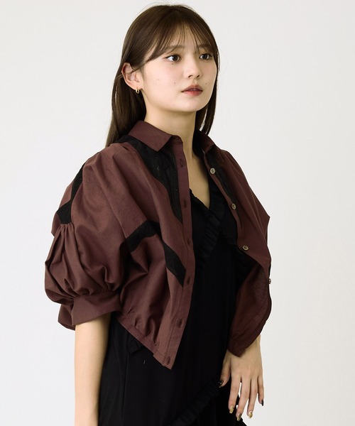 AVIE(アビィ)の「レース切替ブラウス(シャツ/ブラウス・レディース・ブラウン・38)」の9枚目の写真