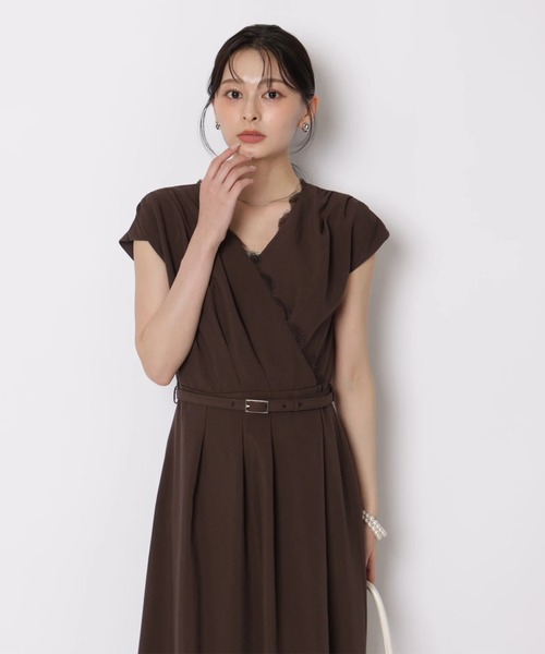 Apuweiser-riche（アプワイザーリッシェ）の「レーストリミングナローワンピース（ワンピース・レディース・ピンク/ブラウン・2/1/0）」の9枚目の写真