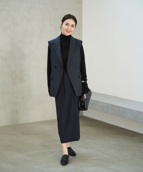 Demi-Luxe BEAMS(デミルクス ビームス)の「エディター東原妙子 × Demi-Luxe BEAMS / ウォッシャブルウール ジレ(ベスト・レディース・ベージュ系その他/グレー系その他/ネイビー・38/36)」の11枚目の写真