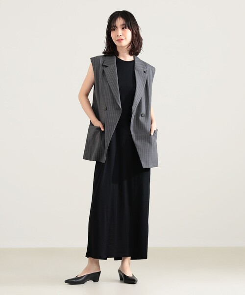 Demi-Luxe BEAMS(デミルクス ビームス)の「エディター東原妙子 × Demi-Luxe BEAMS / ウォッシャブルウール ジレ(ベスト・レディース・ベージュ系その他/グレー系その他/ネイビー・38/36)」の10枚目の写真