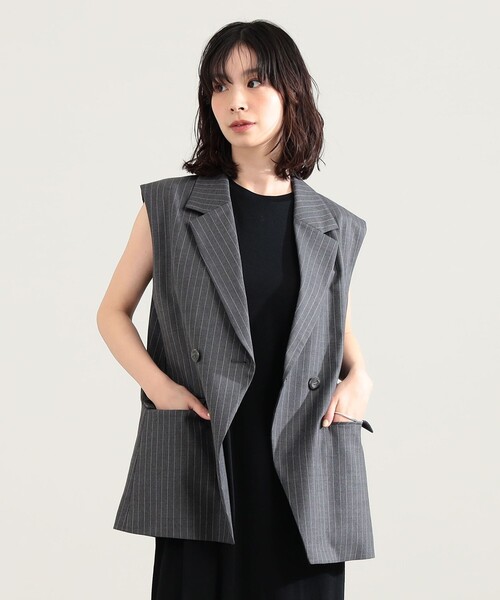 Demi-Luxe BEAMS(デミルクス ビームス)の「エディター東原妙子 × Demi-Luxe BEAMS / ウォッシャブルウール ジレ(ベスト・レディース・ベージュ系その他/グレー系その他/ネイビー・38/36)」の7枚目の写真