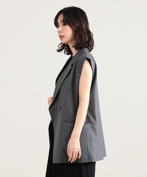 Demi-Luxe BEAMS(デミルクス ビームス)の「エディター東原妙子 × Demi-Luxe BEAMS / ウォッシャブルウール ジレ(ベスト・レディース・ベージュ系その他/グレー系その他/ネイビー・38/36)」の6枚目の写真