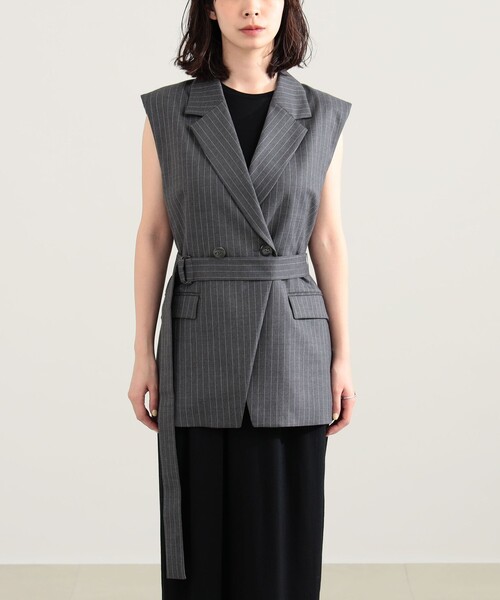 Demi-Luxe BEAMS(デミルクス ビームス)の「エディター東原妙子 × Demi-Luxe BEAMS / ウォッシャブルウール ジレ(ベスト・レディース・ベージュ系その他/グレー系その他/ネイビー・38/36)」の5枚目の写真