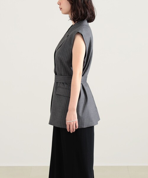 Demi-Luxe BEAMS(デミルクス ビームス)の「エディター東原妙子 × Demi-Luxe BEAMS / ウォッシャブルウール ジレ(ベスト・レディース・ベージュ系その他/グレー系その他/ネイビー・38/36)」の4枚目の写真
