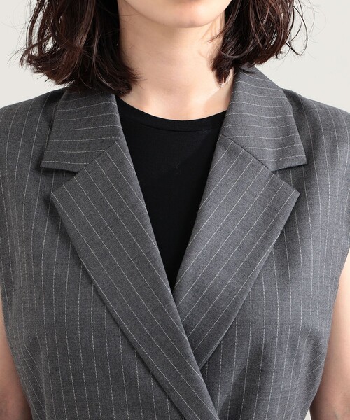 Demi-Luxe BEAMS(デミルクス ビームス)の「エディター東原妙子 × Demi-Luxe BEAMS / ウォッシャブルウール ジレ(ベスト・レディース・ベージュ系その他/グレー系その他/ネイビー・38/36)」の18枚目の写真