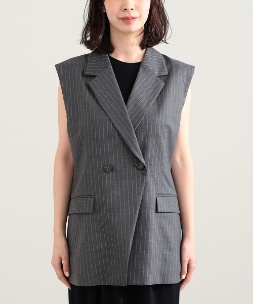 Demi-Luxe BEAMS(デミルクス ビームス)の「エディター東原妙子 × Demi-Luxe BEAMS / ウォッシャブルウール ジレ(ベスト・レディース・ベージュ系その他/グレー系その他/ネイビー・38/36)」の15枚目の写真