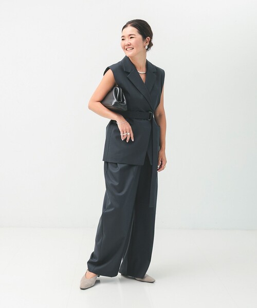 Demi-Luxe BEAMS（デミルクス ビームス）の「エディター東原妙子 × Demi-Luxe BEAMS / ウォッシャブルウール ジレ[撥水加工]（ベスト・レディース・ベージュ系その他/グレー系その他/ネイビー・38/36）」の8枚目の写真