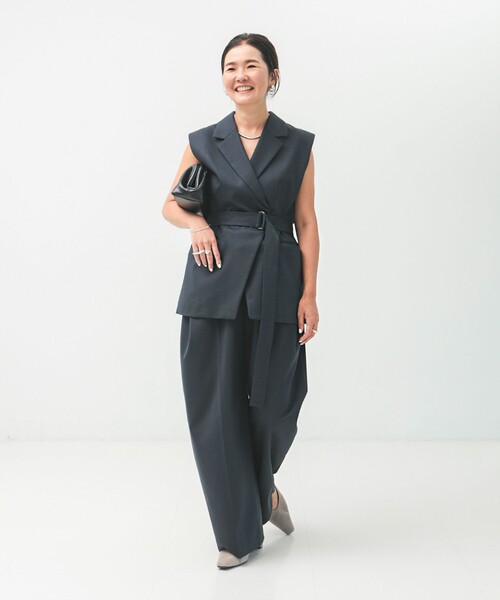Demi-Luxe BEAMS（デミルクス ビームス）の「エディター東原妙子 × Demi-Luxe BEAMS / ウォッシャブルウール ジレ[撥水加工]（ベスト・レディース・ベージュ系その他/グレー系その他/ネイビー・38/36）」の9枚目の写真