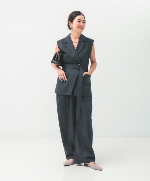 Demi-Luxe BEAMS（デミルクス ビームス）の「エディター東原妙子 × Demi-Luxe BEAMS / ウォッシャブルウール ジレ[撥水加工]（ベスト・レディース・ベージュ系その他/グレー系その他/ネイビー・38/36）」の10枚目の写真