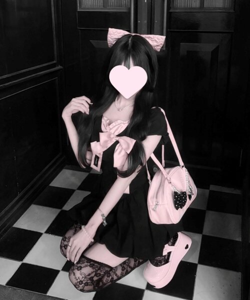 OLIVE des OLIVE(オリーブデオリーブ)の「【インフルエンサー企画】miko ribbon balloon dress(ワンピース・レディース・ピンク/ブラック・FREE)」の13枚目の写真