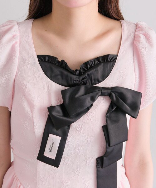 OLIVE des OLIVE(オリーブデオリーブ)の「【インフルエンサー企画】miko ribbon balloon dress(ワンピース・レディース・ピンク/ブラック・FREE)」の9枚目の写真