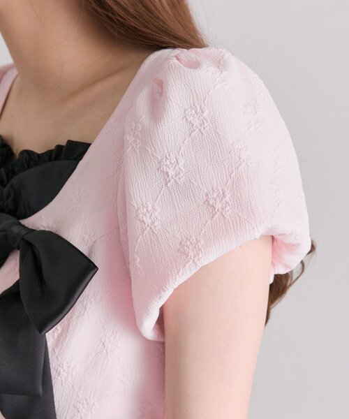 OLIVE des OLIVE(オリーブデオリーブ)の「【インフルエンサー企画】miko ribbon balloon dress(ワンピース・レディース・ピンク/ブラック・FREE)」の5枚目の写真
