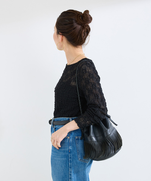 B.C STOCK(ベーセーストック)の「《追加3》手洗い可 / ストレッチフラワーレースプルオーバー(Tシャツ/カットソー・レディース・ホワイト/ブラック・FREE)」の13枚目の写真