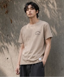 《Bd》ピグメント加工 ポケット付きバックプリント クルーネックTシャツ