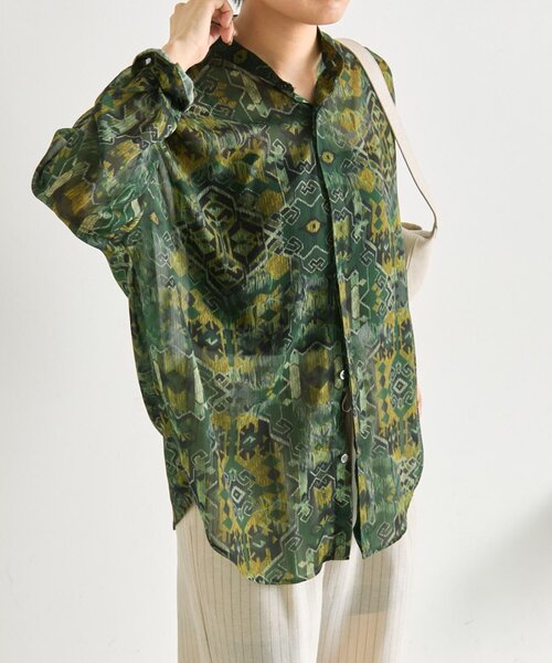 ear PAPILLONNER（イアパピヨネ）の「NEWインポート柄シャツ【SUM1 STYLE】（シャツ/ブラウス・レディース・レッド/グリーン・FREE）」の2枚目の写真