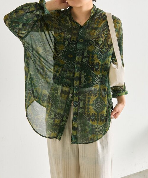 ear PAPILLONNER（イアパピヨネ）の「NEWインポート柄シャツ【SUM1 STYLE】（シャツ/ブラウス・レディース・レッド/グリーン・FREE）」の5枚目の写真