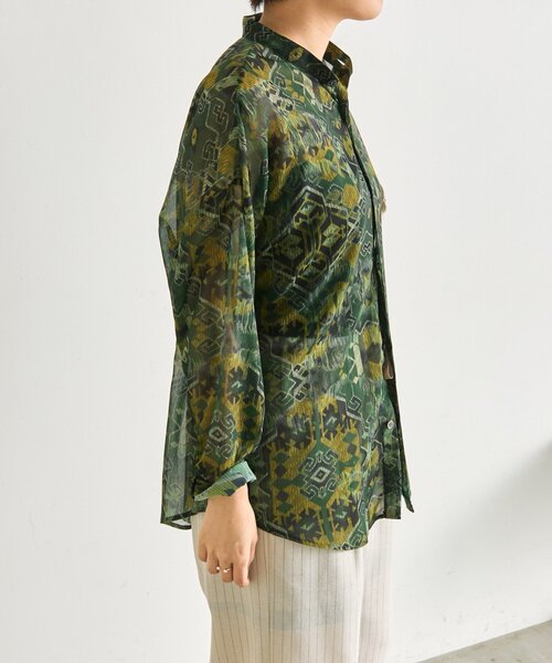 ear PAPILLONNER（イアパピヨネ）の「NEWインポート柄シャツ【SUM1 STYLE】（シャツ/ブラウス・レディース・レッド/グリーン・FREE）」の6枚目の写真