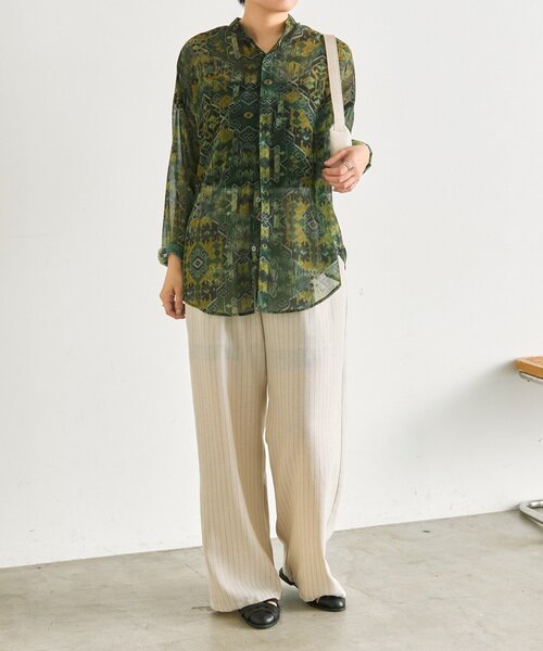 ear PAPILLONNER（イアパピヨネ）の「NEWインポート柄シャツ【SUM1 STYLE】（シャツ/ブラウス・レディース・レッド/グリーン・FREE）」の7枚目の写真