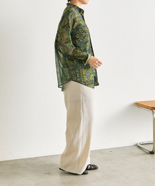 ear PAPILLONNER（イアパピヨネ）の「NEWインポート柄シャツ【SUM1 STYLE】（シャツ/ブラウス・レディース・レッド/グリーン・FREE）」の8枚目の写真