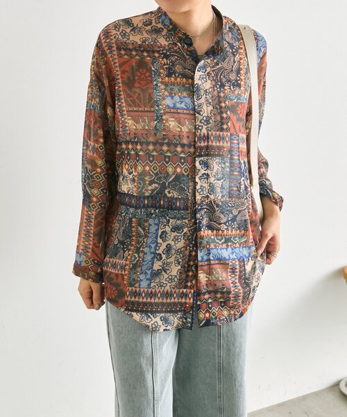 ear PAPILLONNER（イアパピヨネ）の「NEWインポート柄シャツ【SUM1 STYLE】（シャツ/ブラウス・レディース・レッド/グリーン・FREE）」の15枚目の写真