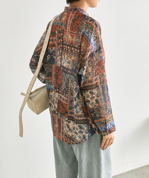 ear PAPILLONNER（イアパピヨネ）の「NEWインポート柄シャツ【SUM1 STYLE】（シャツ/ブラウス・レディース・レッド/グリーン・FREE）」の16枚目の写真