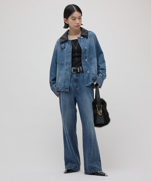 Lui's(ルイス)の「デニムストレートパンツ(デニムパンツ・レディース・インディゴブルー/ブラック・36/38)」の15枚目の写真