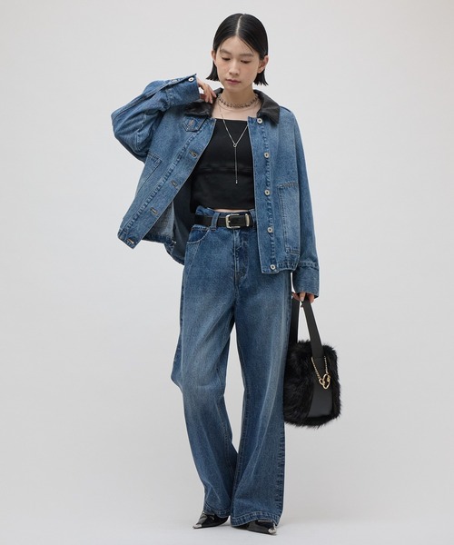 Lui's(ルイス)の「デニムストレートパンツ(デニムパンツ・レディース・インディゴブルー/ブラック・36/38)」の14枚目の写真