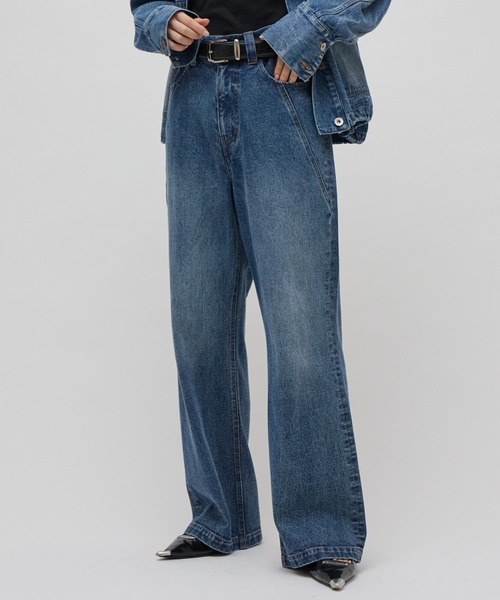 Lui's(ルイス)の「デニムストレートパンツ(デニムパンツ・レディース・インディゴブルー/ブラック・36/38)」の7枚目の写真