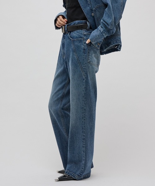 Lui's(ルイス)の「デニムストレートパンツ(デニムパンツ・レディース・インディゴブルー/ブラック・36/38)」の9枚目の写真