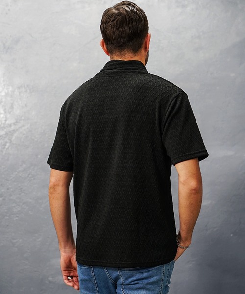 SOMEDIFF(サムディフ)の「【SOMEDIFF】ショールカラー半袖Tシャツ メンズ 夏服(Tシャツ/カットソー・メンズ・ホワイト/グレー/ブラック・M/S/XL/L)」の4枚目の写真