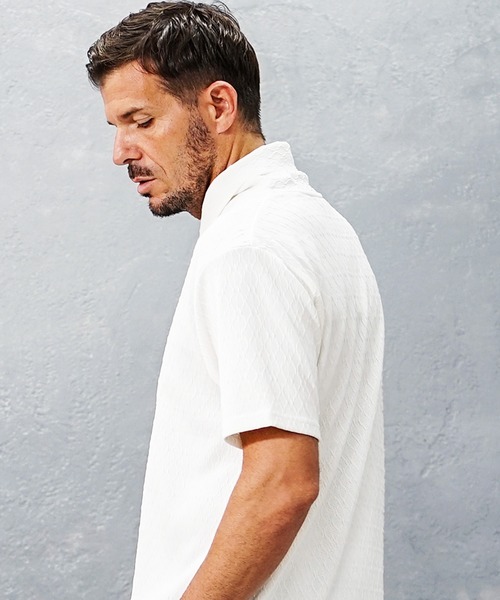 SOMEDIFF(サムディフ)の「【SOMEDIFF】ショールカラー半袖Tシャツ メンズ 夏服(Tシャツ/カットソー・メンズ・ホワイト/グレー/ブラック・M/S/XL/L)」の9枚目の写真
