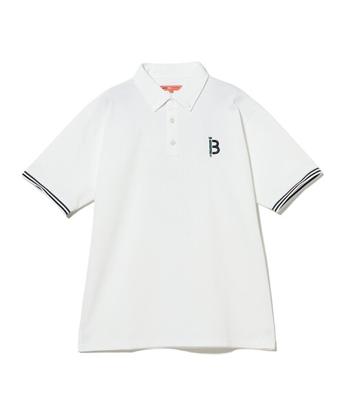 BEAMS GOLF ポロシャツ ホワイト ボーダー 日本製 M タグ付き BEAMS GOLF｜ビームスゴルフ（メンズ）のポロシャツ（ボーダー柄）通販