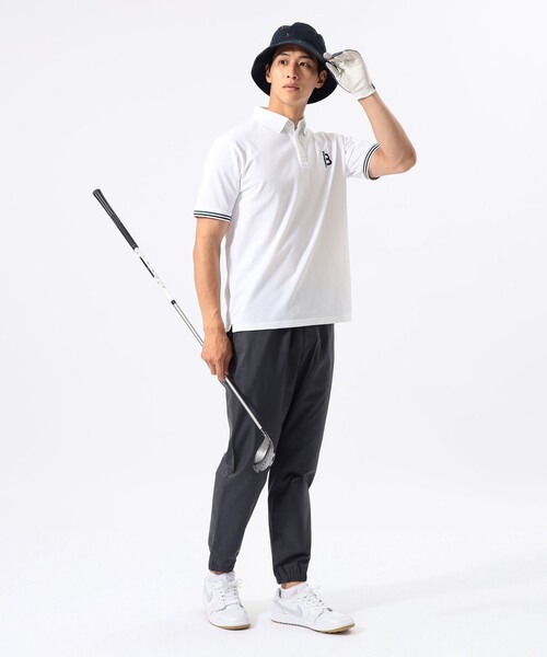BEAMS GOLF(ビームスゴルフ)の「ORANGE LABEL / 袖リブ ボーダー ポロシャツ(吸水速乾・UVカット)(ポロシャツ・メンズ・ネイビー/サックスブルー/ホワイト・S/M/XL/L)」の4枚目の写真