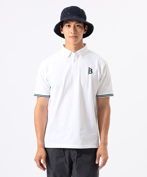 BEAMS GOLF(ビームスゴルフ)の「ORANGE LABEL / 袖リブ ボーダー ポロシャツ(吸水速乾・UVカット)(ポロシャツ・メンズ・ネイビー/サックスブルー/ホワイト・S/M/XL/L)」の5枚目の写真