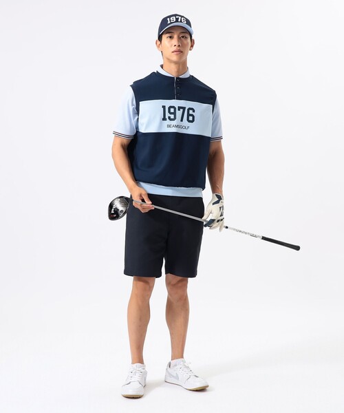 BEAMS GOLF(ビームスゴルフ)の「ORANGE LABEL / 袖リブ ボーダー ポロシャツ(吸水速乾・UVカット)(ポロシャツ・メンズ・ネイビー/サックスブルー/ホワイト・S/M/XL/L)」の8枚目の写真