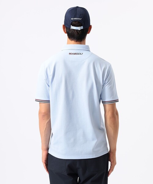 BEAMS GOLF(ビームスゴルフ)の「ORANGE LABEL / 袖リブ ボーダー ポロシャツ(吸水速乾・UVカット)(ポロシャツ・メンズ・ネイビー/サックスブルー/ホワイト・S/M/XL/L)」の12枚目の写真