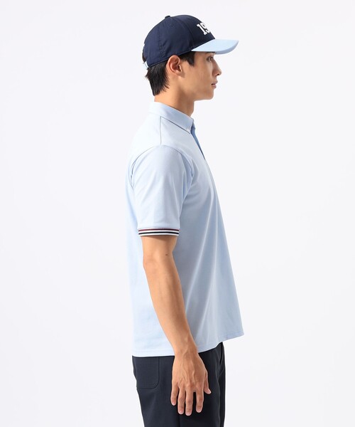 BEAMS GOLF(ビームスゴルフ)の「ORANGE LABEL / 袖リブ ボーダー ポロシャツ(吸水速乾・UVカット)(ポロシャツ・メンズ・ネイビー/サックスブルー/ホワイト・S/M/XL/L)」の13枚目の写真
