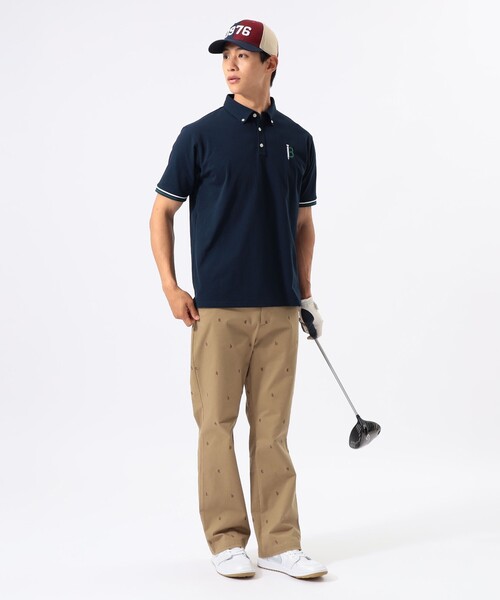 BEAMS GOLF(ビームスゴルフ)の「ORANGE LABEL / 袖リブ ボーダー ポロシャツ(吸水速乾・UVカット)(ポロシャツ・メンズ・ネイビー/サックスブルー/ホワイト・S/M/XL/L)」の14枚目の写真