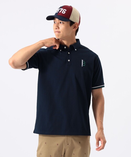 BEAMS GOLF(ビームスゴルフ)の「ORANGE LABEL / 袖リブ ボーダー ポロシャツ(吸水速乾・UVカット)(ポロシャツ・メンズ・ネイビー/サックスブルー/ホワイト・S/M/XL/L)」の16枚目の写真