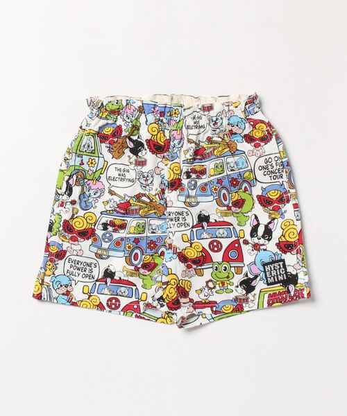 HYSTERIC MINI(ヒステリックミニ)の「BAND WAGON総柄 ショートパンツ(その他パンツ・キッズ・ピンク系その他/ホワイト系その他/ブラック系その他・100)」の1枚目の写真