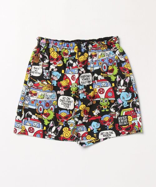 HYSTERIC MINI(ヒステリックミニ)の「BAND WAGON総柄 ショートパンツ(その他パンツ・キッズ・ピンク系その他/ホワイト系その他/ブラック系その他・100)」の2枚目の写真