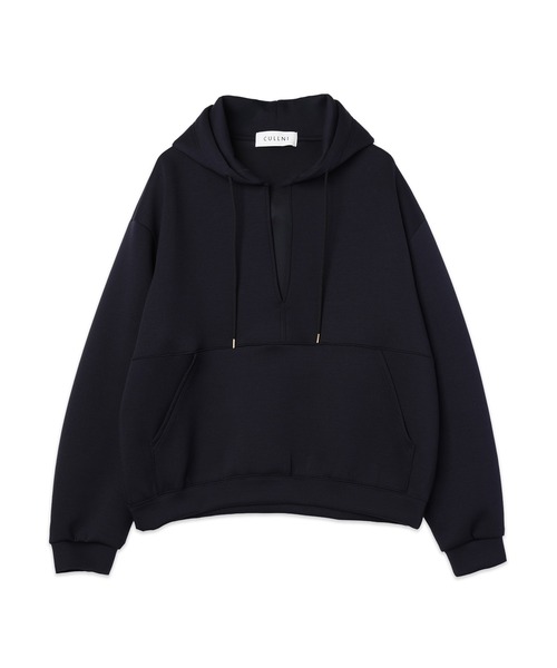 CULLNI（クルニ）の「Minimal Skipper Double Face Hoodie（パーカー・メンズ・グレー/ブラック/グリーン/ネイビー・1/2/0）」の8枚目の写真