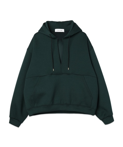CULLNI（クルニ）の「Minimal Skipper Double Face Hoodie（パーカー・メンズ・グレー/ブラック/グリーン/ネイビー・1/2/0）」の6枚目の写真