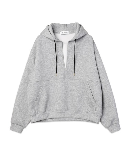 CULLNI（クルニ）の「Minimal Skipper Double Face Hoodie（パーカー・メンズ・グレー/ブラック/グリーン/ネイビー・1/2/0）」の5枚目の写真