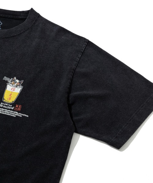 go slow caravan(ゴースローキャラバン)の「RAY綿 G/D猫と麦酒TEE~麦酒風呂3~(Tシャツ/カットソー・メンズ・ホワイト/ブラック系その他2・LARGE/MEDIUM/SMALL/X-LARGE)」の5枚目の写真