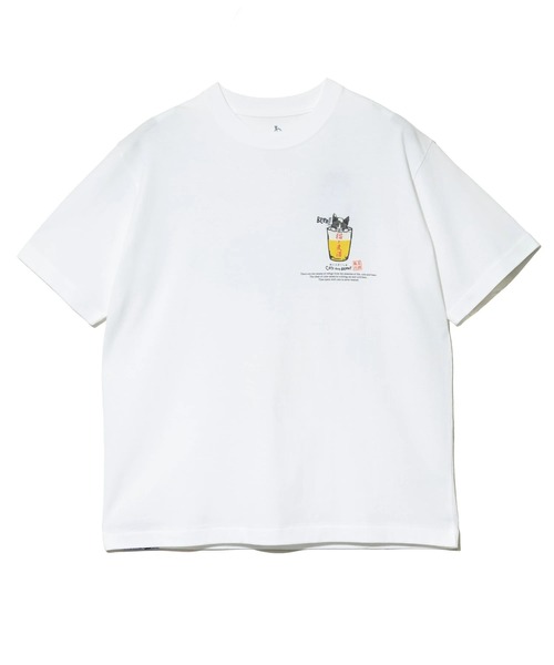 go slow caravan(ゴースローキャラバン)の「RAY綿 G/D猫と麦酒TEE~麦酒風呂3~(Tシャツ/カットソー・メンズ・ホワイト/ブラック系その他2・LARGE/MEDIUM/SMALL/X-LARGE)」の13枚目の写真