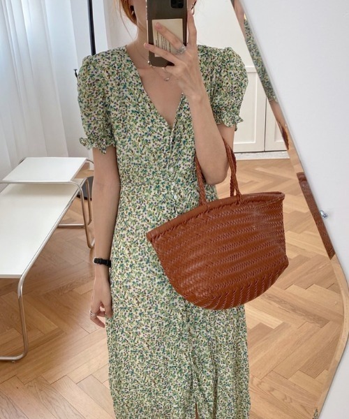 YUGA(ユーガ)の「YUGA_YGMC Korean-style Small floral print chiffon maxi dress(ワンピース・レディース・ライトグリーン/ラベンダー・FREE)」の18枚目の写真