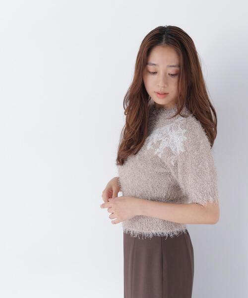 NATURAL BEAUTY BASIC(ナチュラルビューティーベーシック)の「フリンジシャギー半袖ニット(ニット/セーター・レディース・ベージュ/ライトグリーン・フリ-)」の15枚目の写真